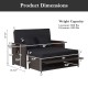 Patio rattan daybed dimensions with adjustable backrest, side tray, and soft cushions for backyard relaxation.