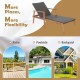 Patio Rattan Lounge Chair with adjustable backrest, solid acacia wood frame, suitable for poolside and backyard.