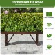 Patio rustic wood bench with wagon wheel base, made of carbonized fir wood, perfect for outdoor use in gardens or.