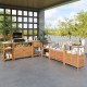 Outdoor acacia wood buffet cabinet with spacious countertop and storage, perfect for backyard organization and outdoor.