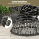Stable round base of the PE Wicker Papasan Chair with adjustable foot pads for enhanced stability and support.