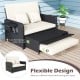 PE Wicker Outdoor Daybed with 4-Level Adjustable Backrest and Storage Ottoman - Gallery View 10 of 12