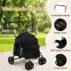 Pet stroller for small to medium dogs with a foldable design, breathable mesh windows, and a comfortable padded cushion.