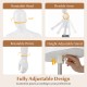 Fully adjustable plastic half body male mannequin with rotatable head, arms, and height-adjustable stand for versatile displays.