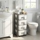 Gray plastic storage organizer with compact drawers, perfect for maximizing space and keeping items easily accessible.