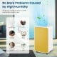 Close-up view of the yellow portable dehumidifier showcasing its sleek design and easy-to-use control panel for.