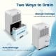 Portable dehumidifier with manual and auto drainage options, 32 pints/day capacity, ideal for rooms up to 2500 sq. ft.