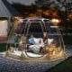 Pop Up Bubble Tent with transparent PVC, 8.5 x 8.5 FT, spacious for 5-6 people, ideal for outdoor gatherings.