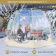 Transparent PVC pop-up bubble tent for 5-6 people, 8.5 x 8.5 FT, ideal for outdoor gatherings while keeping warm and.