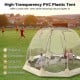 Pop Up Bubble Tent in beige, 8.5 x 8.5 FT, featuring transparent PVC for panoramic views, ideal for 5-6 people.