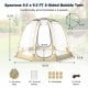 Spacious 8.5 x 8.5 FT beige pop-up bubble tent with transparent PVC walls, ideal for 5-6 people, perfect for outdoor.