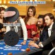 Portable 84 x 42 inch foldable poker table top with thick cushioned armrests and waterproof PU leather covering for 10.