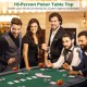 10-player foldable poker table top in green with cushioned armrests, perfect for game nights and gatherings.