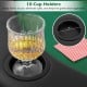 Close-up of a cup holder on the green felt poker table, featuring 10 cup holders for organized gameplay.