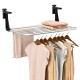Portable aluminum clothes and towel drying rack with adjustable brackets, featuring 7 bars for hanging multiple items.