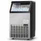 Portable built-in stainless steel commercial ice maker with 33 lbs bin capacity, producing 110 lbs of ice every 24.
