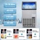 Portable built-in stainless steel commercial ice maker with 110 lbs daily output and 33 lbs storage capacity for.