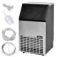 Portable built-in stainless steel commercial ice maker with 33 lbs bin capacity, producing 110 lbs of ice daily.