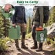 Portable camping toilet with a 22 L detachable waste tank and built-in handles for easy transport during adventures.