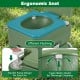 Portable camping toilet with ergonomic seat, 22 L waste tank, and handle pump design for easy flushing and transport.