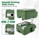 Portable camping toilet with a 22 L detachable waste tank, featuring a smooth sealing slide valve for easy use.