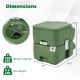 Portable camping toilet in green with a 22 L detachable waste tank, ergonomic seat, and level indicator for easy use.