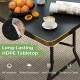 Portable folding camping table with HDPE tabletop, sturdy steel frame, and waterproof surface, ideal for outdoor use.