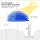 Portable blue umbrella for picnic chair set, adjustable height for sun protection, ideal for outdoor use and easy.