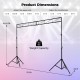 Height adjustable portable lighting truss system with folding tripods, supports up to 12 lights, ideal for events.