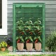 Portable mini greenhouse with roll-up zippered door, featuring a heavy-duty metal frame and PE grid cover for plant.
