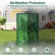 Portable mini greenhouse with roll-up zippered door, designed for all-weather protection to enhance plant growth and.
