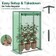 Portable mini greenhouse with roll-up zippered door, heavy-duty metal frame, ideal for small spaces and plant growth.