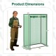 Portable mini greenhouse with roll-up zippered door, dimensions 63" x 39" x 20", ideal for small spaces and plant.