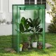 Portable mini greenhouse with roll-up zippered door, green PE grid cover, ideal for small spaces, promotes healthy.