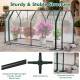 Portable mini greenhouse with waterproof PE cover, zippered door, and sturdy metal frame for backyard plant protection.