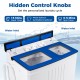 Portable washing machine with hidden control knobs, adjustable settings, and see-through lid for personalized laundry.