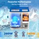 Portable washing machine in blue with twin tub design, 12 lbs washer, and 8 lbs spinner for efficient laundry.