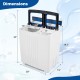 Portable washing machine dimensions with twin tub design, 18 lbs capacity, ideal for home or on-the-go laundry needs.