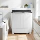 Portable washing machine in grey with twin tub design, ideal for daily laundry needs in compact spaces.