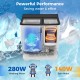Portable washing machine with 18 lbs washer and 8 lbs spinner combo, showcasing powerful 280W wash and 140W spin motors.