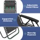 Adjustable head pillow and supportive armrests of the gray portable zero gravity chair for outdoor relaxation.
