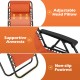 Adjustable head pillow and supportive armrests of the orange portable zero gravity chair for ultimate relaxation.