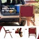 Portable folding camping chair in red with bamboo frame, easy to carry, perfect for outdoor leisure and travel.