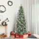 Pre-lit 5ft artificial pencil Christmas tree with pine cones and red berries, perfect for festive home decoration.