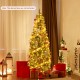 Pre-lit 5ft artificial pencil Christmas tree with pine cones and red berries, perfect for holiday home decor.
