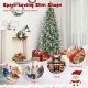 Pre-lit 5ft artificial pencil Christmas tree with pine cones and red berries, perfect for home or office holiday decor.