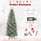 Pre-lit 5ft artificial pencil Christmas tree with pine cones, red berries, and 250 warm white lights for festive decor.