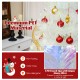 5-foot pre-lit white artificial Christmas tree with iridescent leaves, highlighting dense branch tips for a full-bodied.