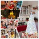 5-foot pre-lit white artificial Christmas tree with iridescent leaves, featuring a dazzling glow from premium LED.