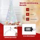 5-foot pre-lit white artificial Christmas tree with iridescent leaves, featuring a foldable metal stand and.
